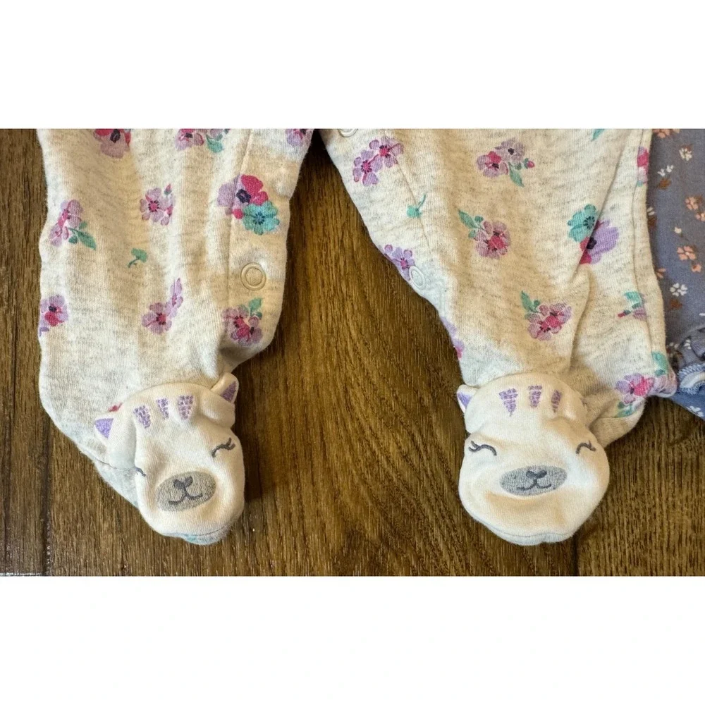 Carters Sleepers Girl 3 Months Lot Rompers Outfits Sleep N Plays Bundle Cat